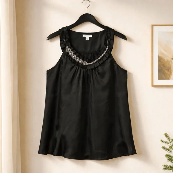 Boston Proper Deep Charcoal Sleeveless Blouse - Picture 3 of 6